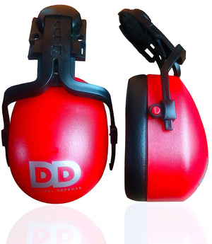 Decibel Defense Attachable Hardhat Hearing Protection (Safety Red)