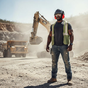 Decibel Defense Attachable Hardhat Hearing Protection (Safety Red)