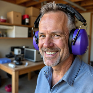 Decibel Defense Safety Earmuffs in Purple