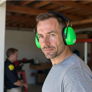 Decibel Defense Safety Earmuffs in Green