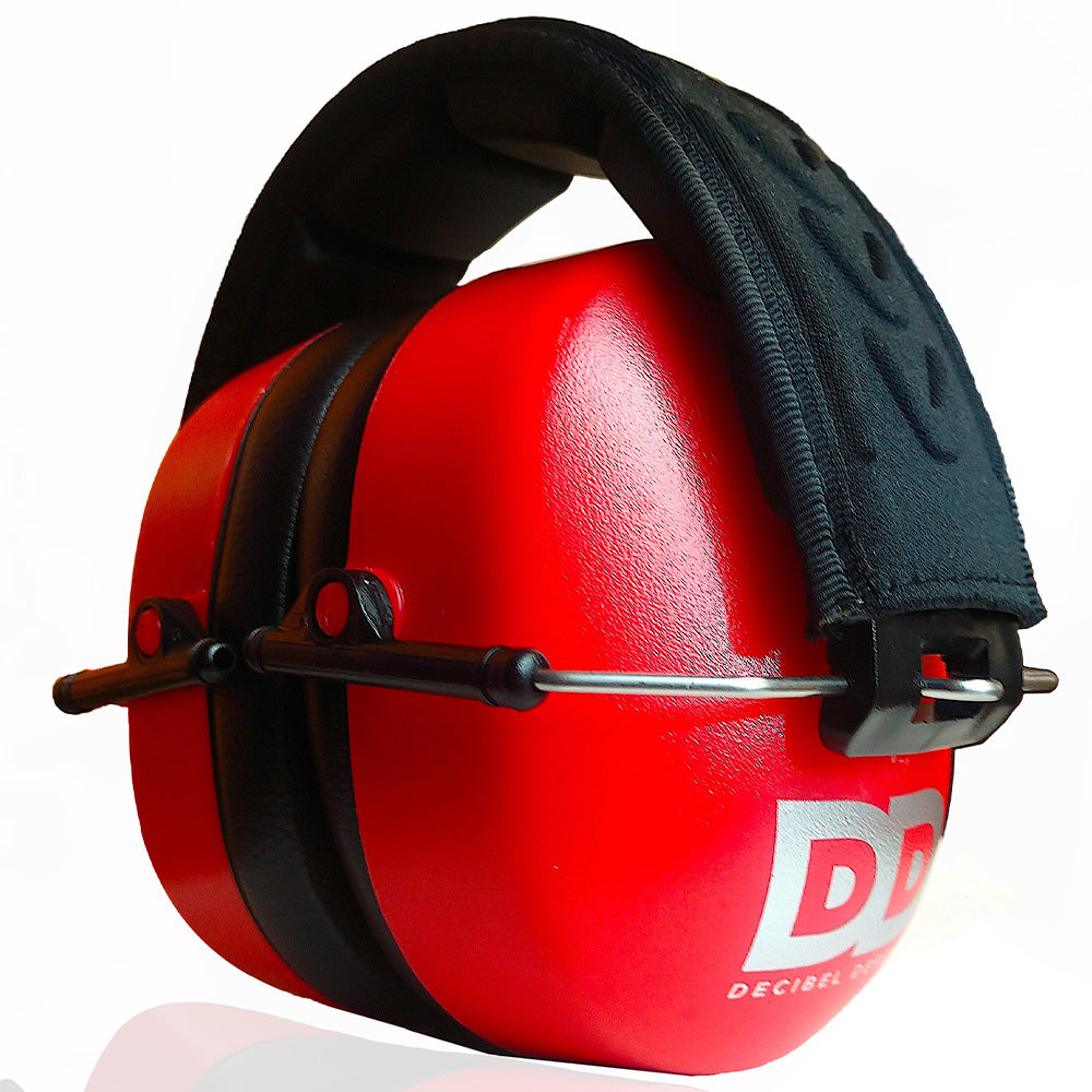Decibel Defense Safety Earmuffs in Red