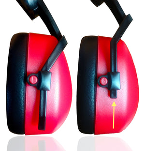 DECIBEL DEFENSE Attachable Hardhat Hearing Protection (Safety Red)