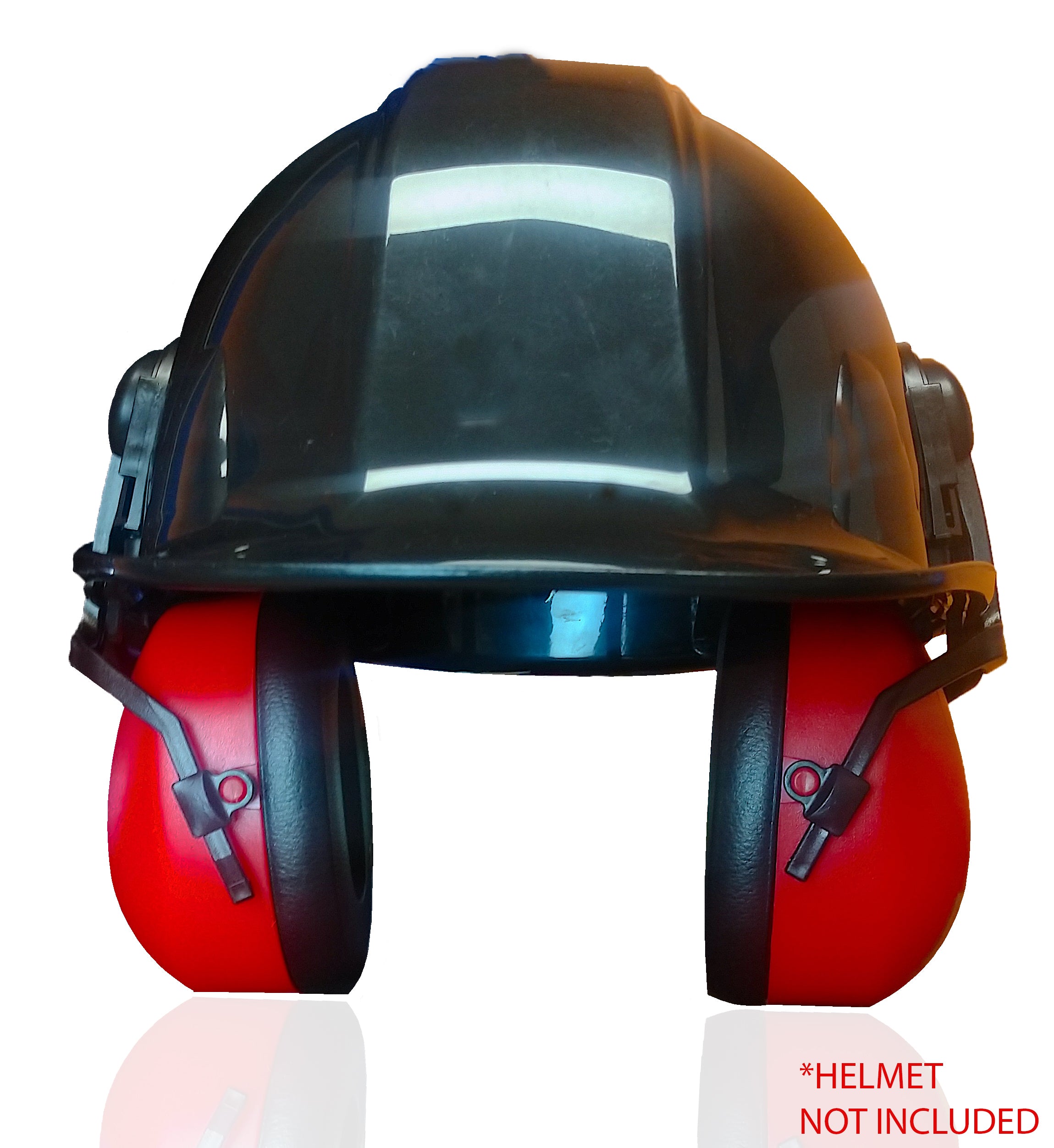 ear muffs for motorcycle helmets Decibel Defense Attachable Hardhat Hearing Protection (Safety Red)