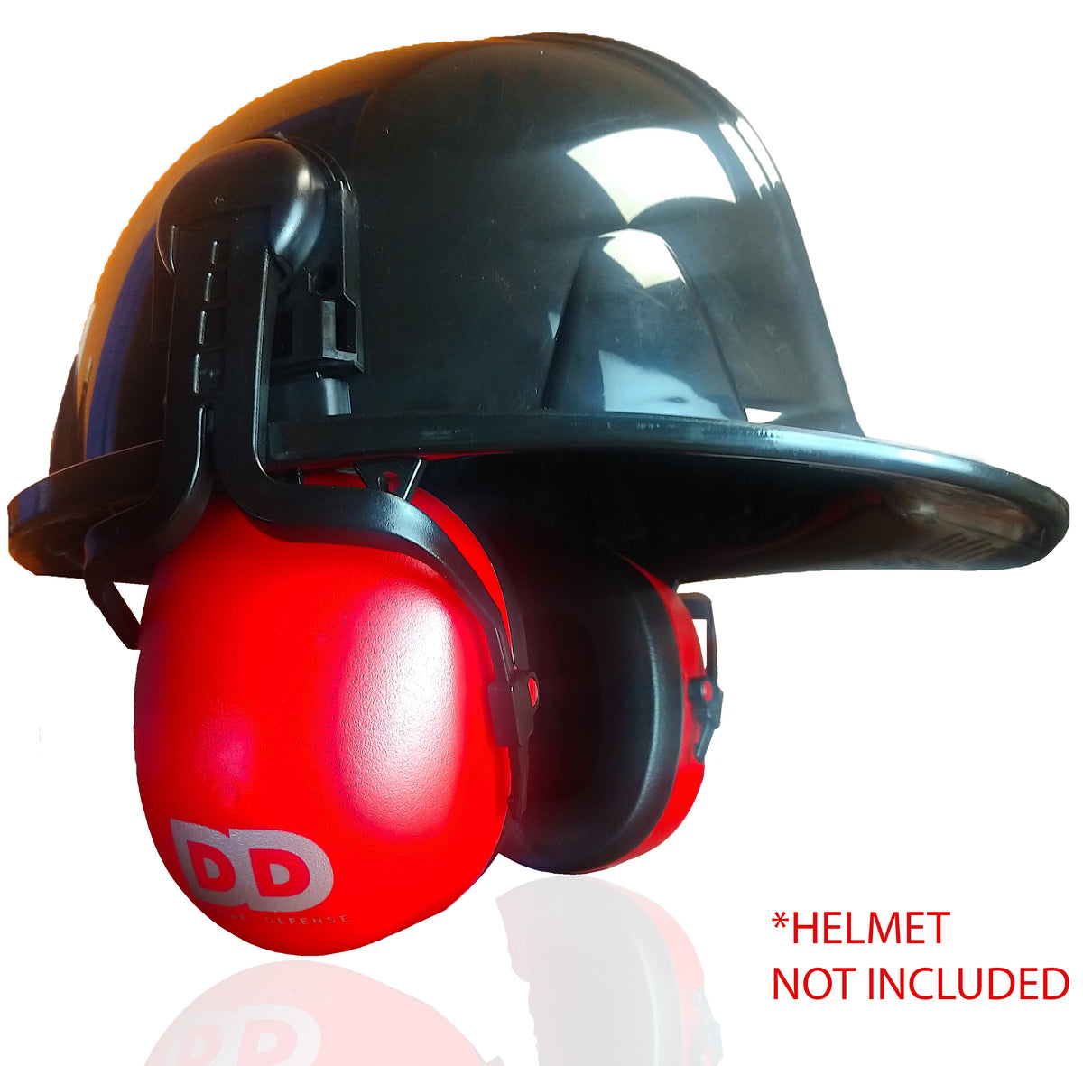 Decibel Defense Attachable Hardhat Hearing Protection (Safety Red)