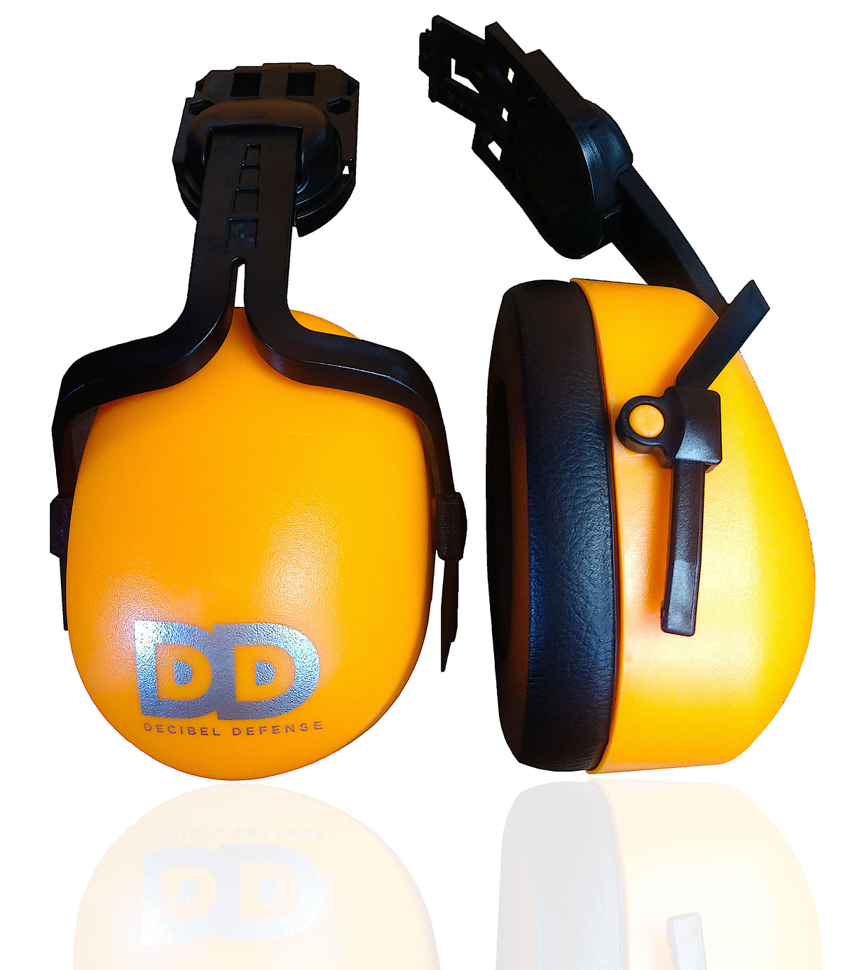 Decibel Defense Attachable Hardhat Hearing Protection (Hi-Viz Orange)