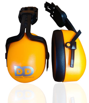 DECIBEL DEFENSE Attachable Hardhat Hearing Protection (Hi-Viz Orange)
