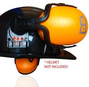 DECIBEL DEFENSE Attachable Hardhat Hearing Protection (Hi-Viz Orange)