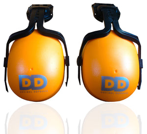 DECIBEL DEFENSE Attachable Hardhat Hearing Protection (Hi-Viz Orange)