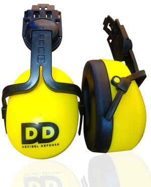 DECIBEL DEFENSE Attachable Hardhat Hearing Protection (Hi-Viz Yellow)