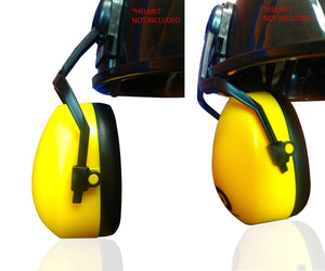 DECIBEL DEFENSE Attachable Hardhat Hearing Protection (Hi-Viz Yellow)