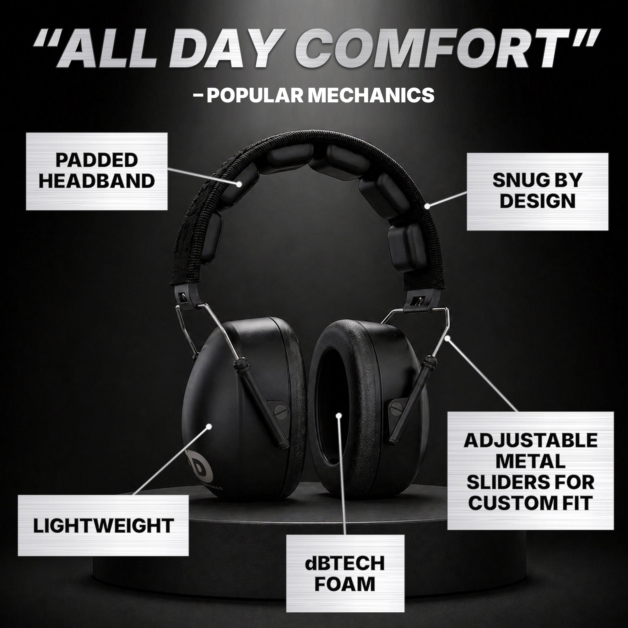 Decibel Defense - The #1 Safety Earmuffs - XL