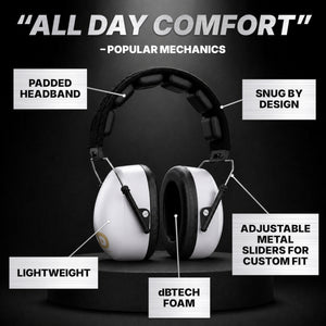 Decibel Defense Safety Earmuffs in White