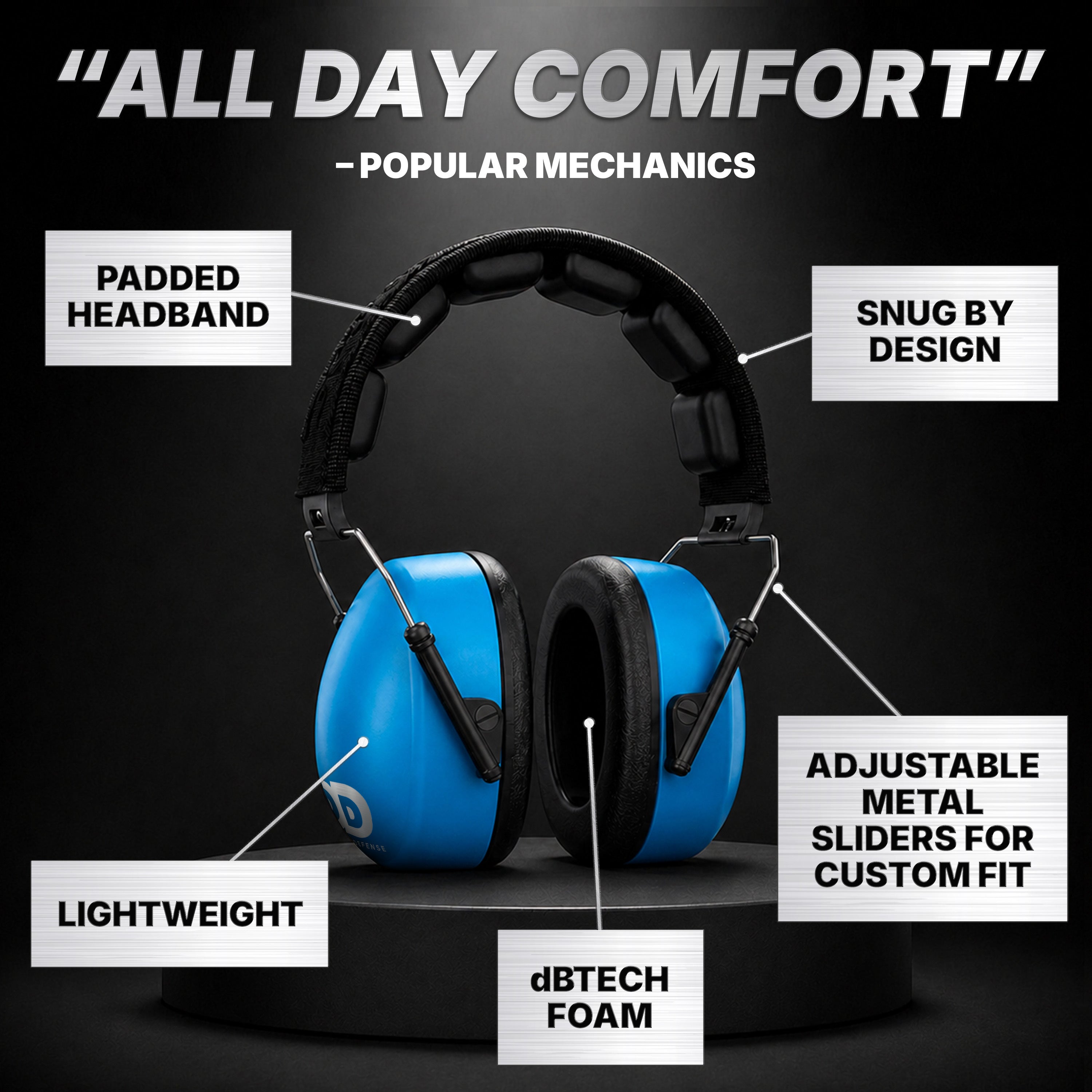 BEAR db EARページ no.1 Decibel Defense - The #1 Safety Earmuffs - Blue
