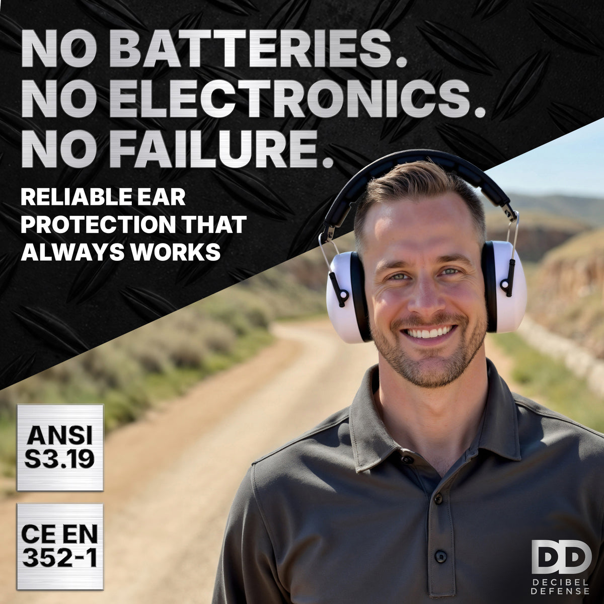 Decibel Defense Safety Earmuffs in White
