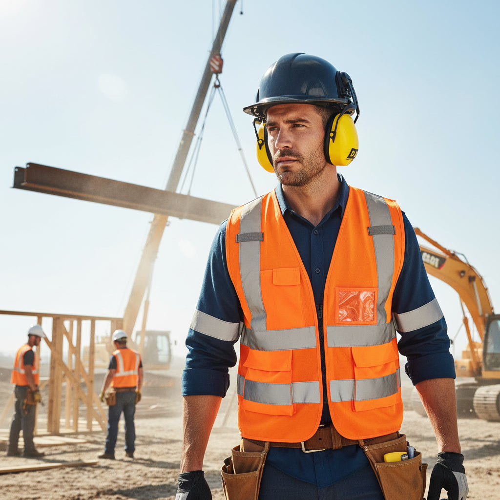 Decibel Defense Attachable Hardhat Hearing Protection (Hi-Viz Yellow)