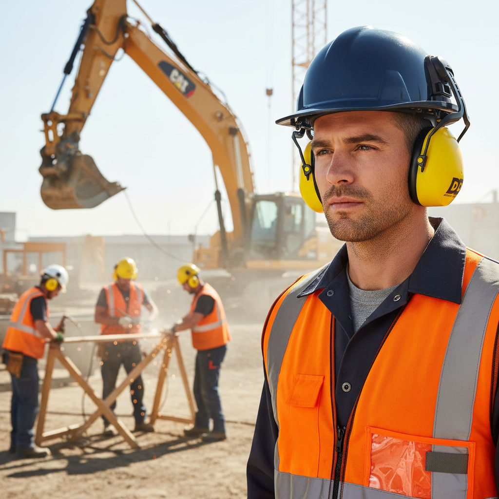 Decibel Defense Attachable Hardhat Hearing Protection (Hi-Viz Yellow)