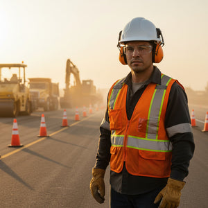 Decibel Defense Attachable Hardhat Hearing Protection (Hi-Viz Orange)