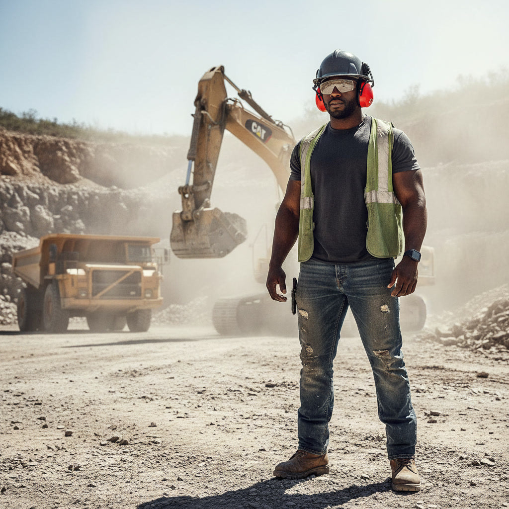 Decibel Defense Attachable Hardhat Hearing Protection (Safety Red)