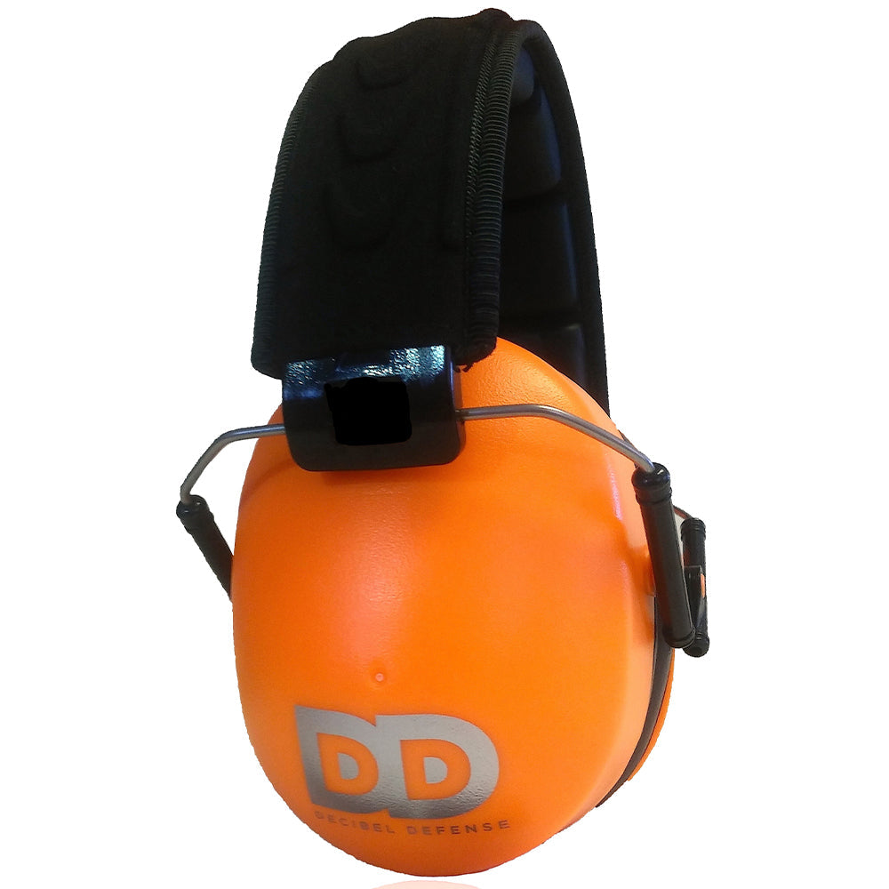 Decibel Defense Safety Earmuffs in Hi-Visibility Orange