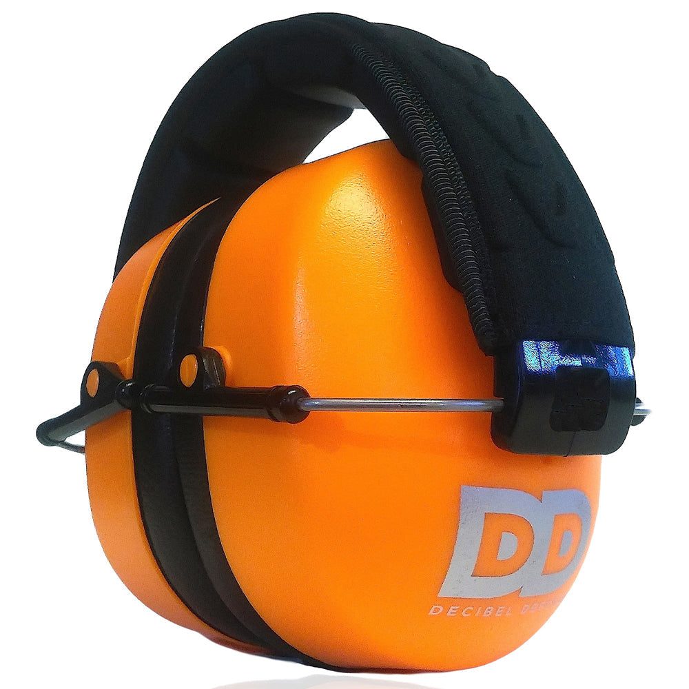Decibel Defense Safety Earmuffs in Hi-Visibility Orange
