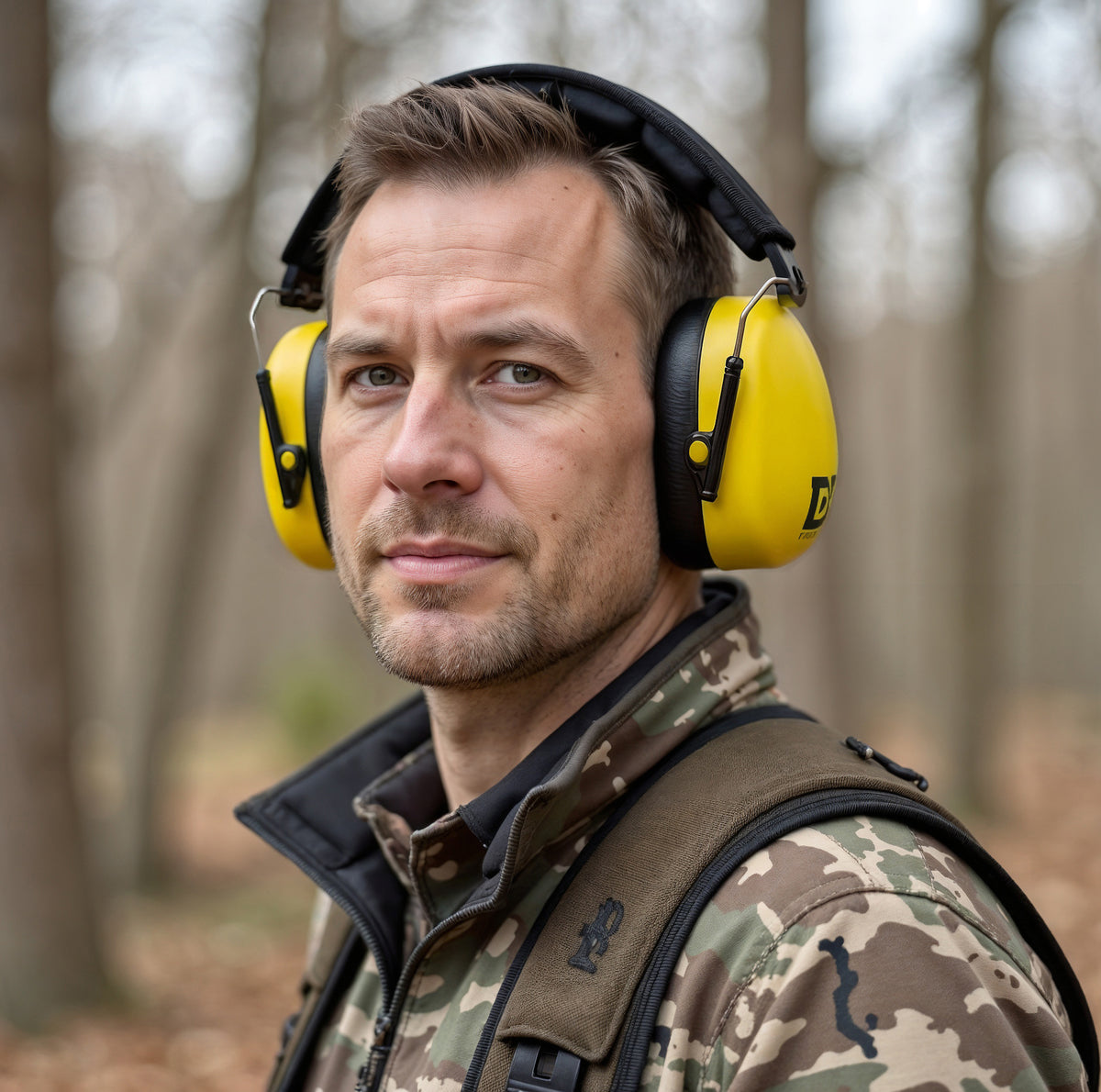 Decibel Defense Safety Earmuffs in Hi-Visibility Yellow