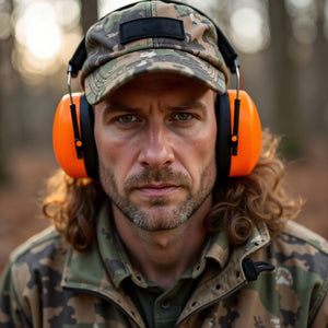 Decibel Defense Safety Earmuffs in Hi-Visibility Orange