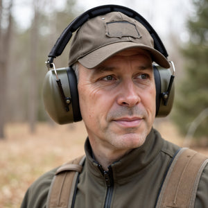Decibel Defense Safety Earmuffs in Army Green