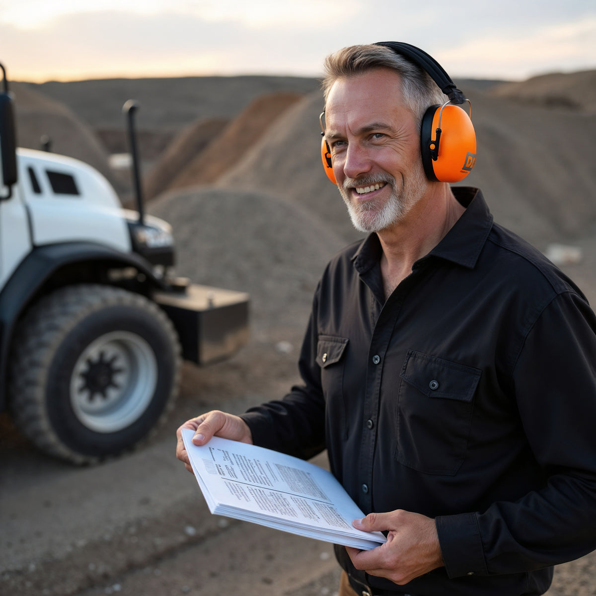 Decibel Defense Safety Earmuffs in Hi-Visibility Orange