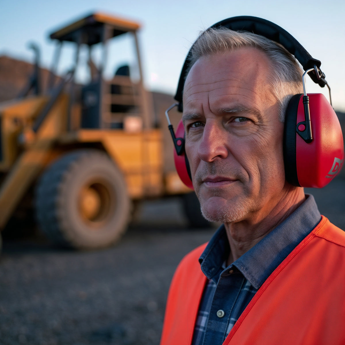 Decibel Defense Safety Earmuffs in Red