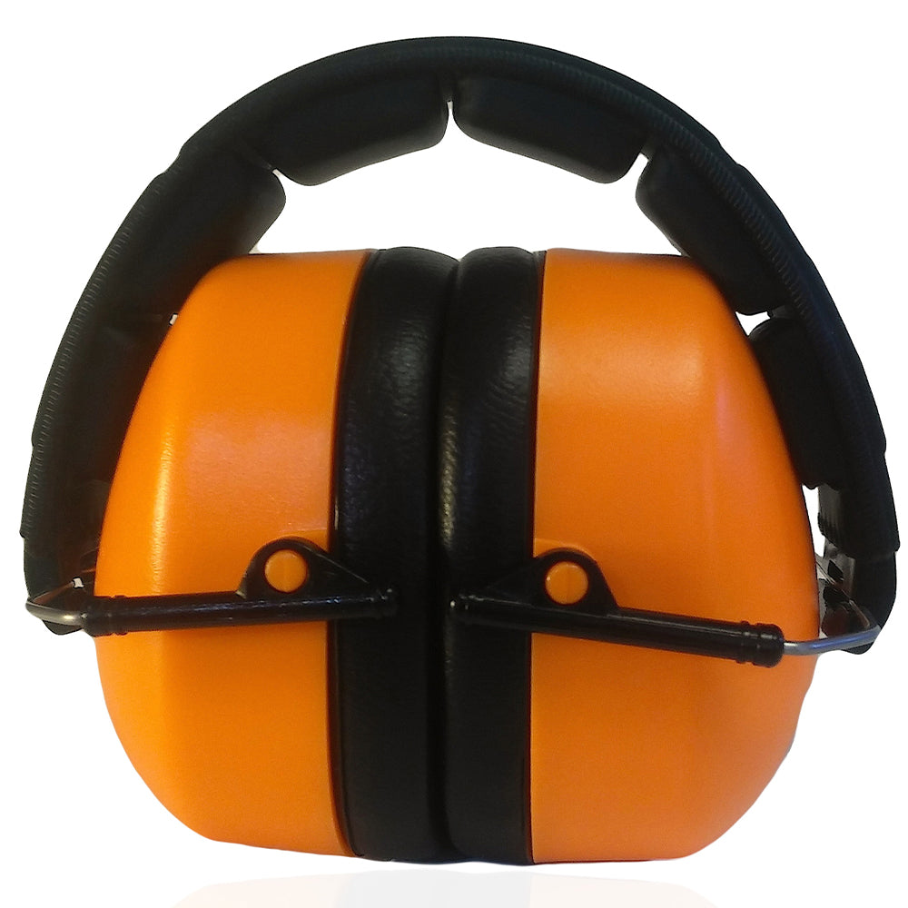 Decibel Defense Safety Earmuffs in Hi-Visibility Orange