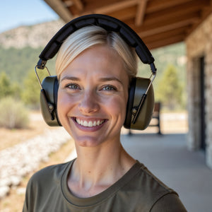 Decibel Defense Safety Earmuffs in Army Green