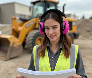 Decibel Defense Safety Earmuffs in Hot Pink