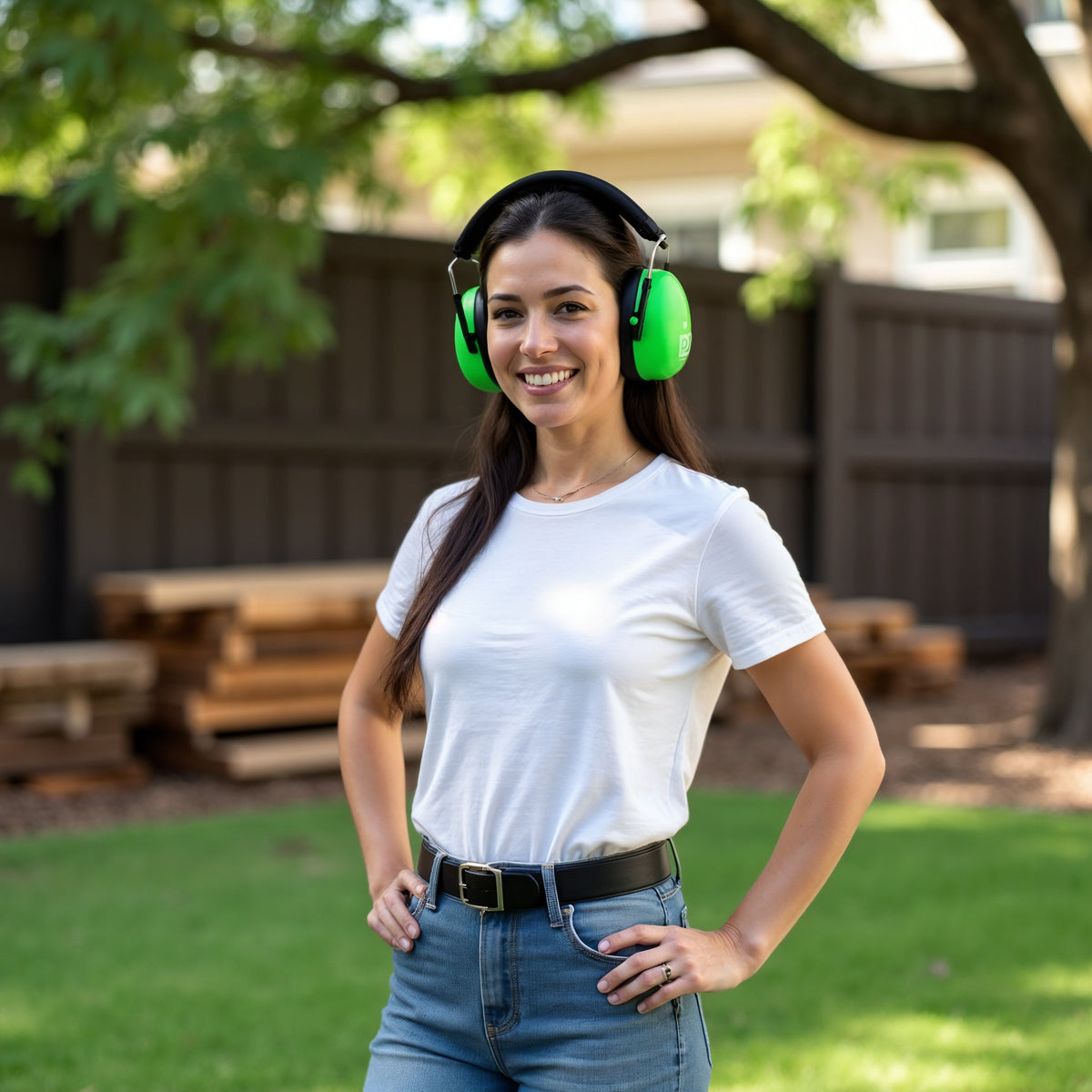 Decibel Defense Safety Earmuffs in Green
