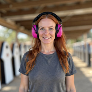 Decibel Defense Safety Earmuffs in Hot Pink