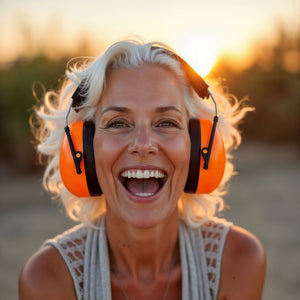 Decibel Defense Safety Earmuffs in Hi-Visibility Orange