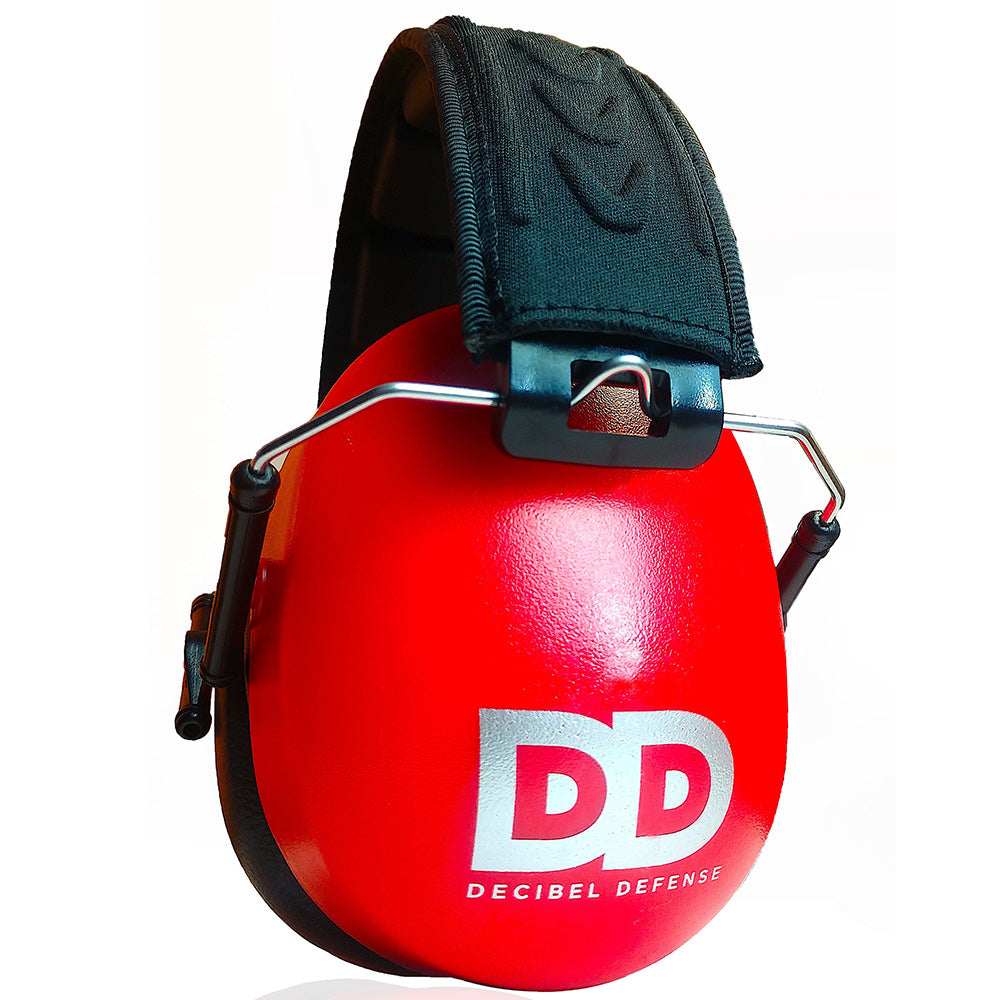 Decibel Defense Safety Earmuffs in Red