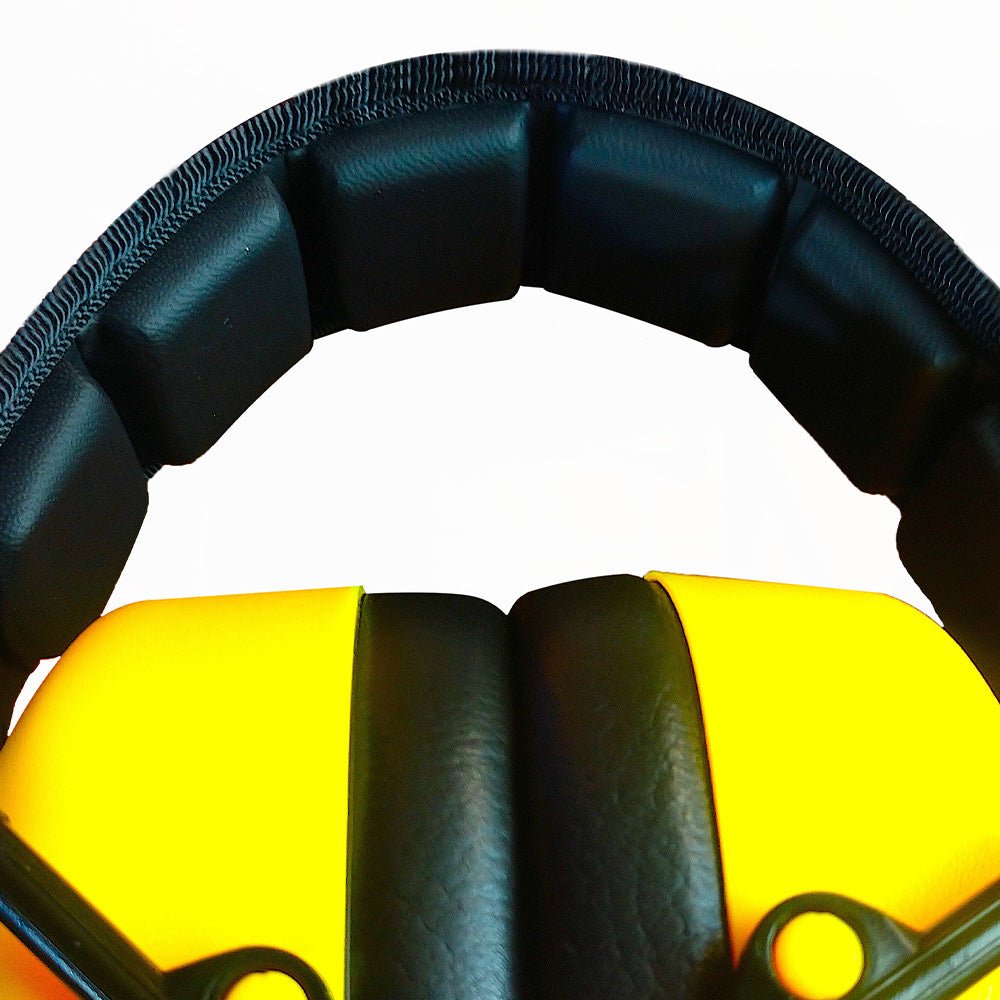 Decibel Defense Safety Earmuffs in Hi-Visibility Yellow